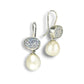 BRAZILIAN DRUZY & FRESHWATER PEARL STERLING SILVER DROP EARRINGS