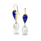 LAPIS LAZULI & FRESHWATER PEARL 14K GOLD FILL EARRINGS