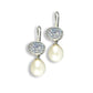 BRAZILIAN DRUZY & FRESHWATER PEARL STERLING SILVER DROP EARRINGS