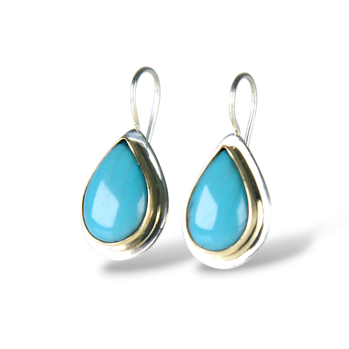 AUSTRALIAN CHRYSOPRASE 14K GOLD & STERLING SILVER DROP EARRINGS