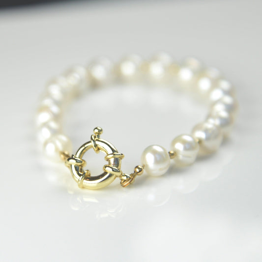 Agape Artisan Jewelry pearl bracelet FRESHWATER PEARL BRACELET WITH SAILOR CLASP 14k gold filled